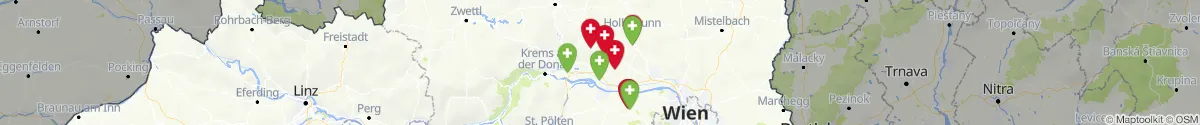 Kartenansicht für Apotheken-Notdienste in der Nähe von Großweikersdorf (Tulln, Niederösterreich)